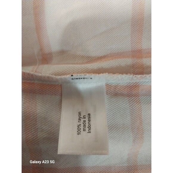 Lane Bryant No Peek Button Front Long Sleeve Plaid Peplum Shirt Size 16 - Picture 4 of 5